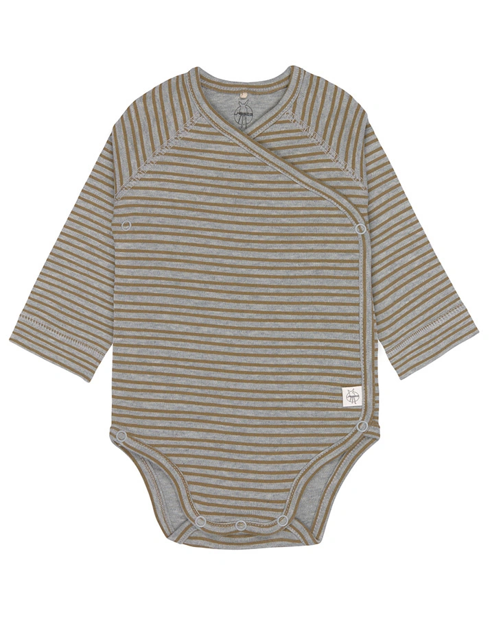 Langarm-Body STRIPED in grey melange