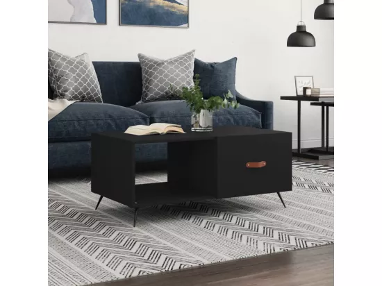 Table basse noir 90x50x40 cm bois d'ingénierie