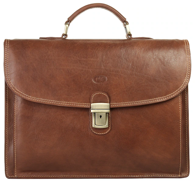 Piké Aktentasche echt Leder, Made in Italy