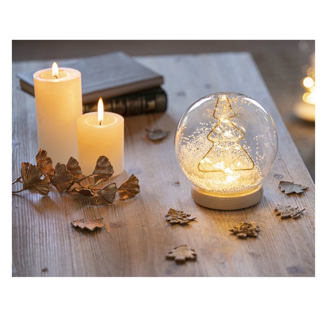LED-Kugel - Baum - aus Glas - Ø = ca. 15 cm