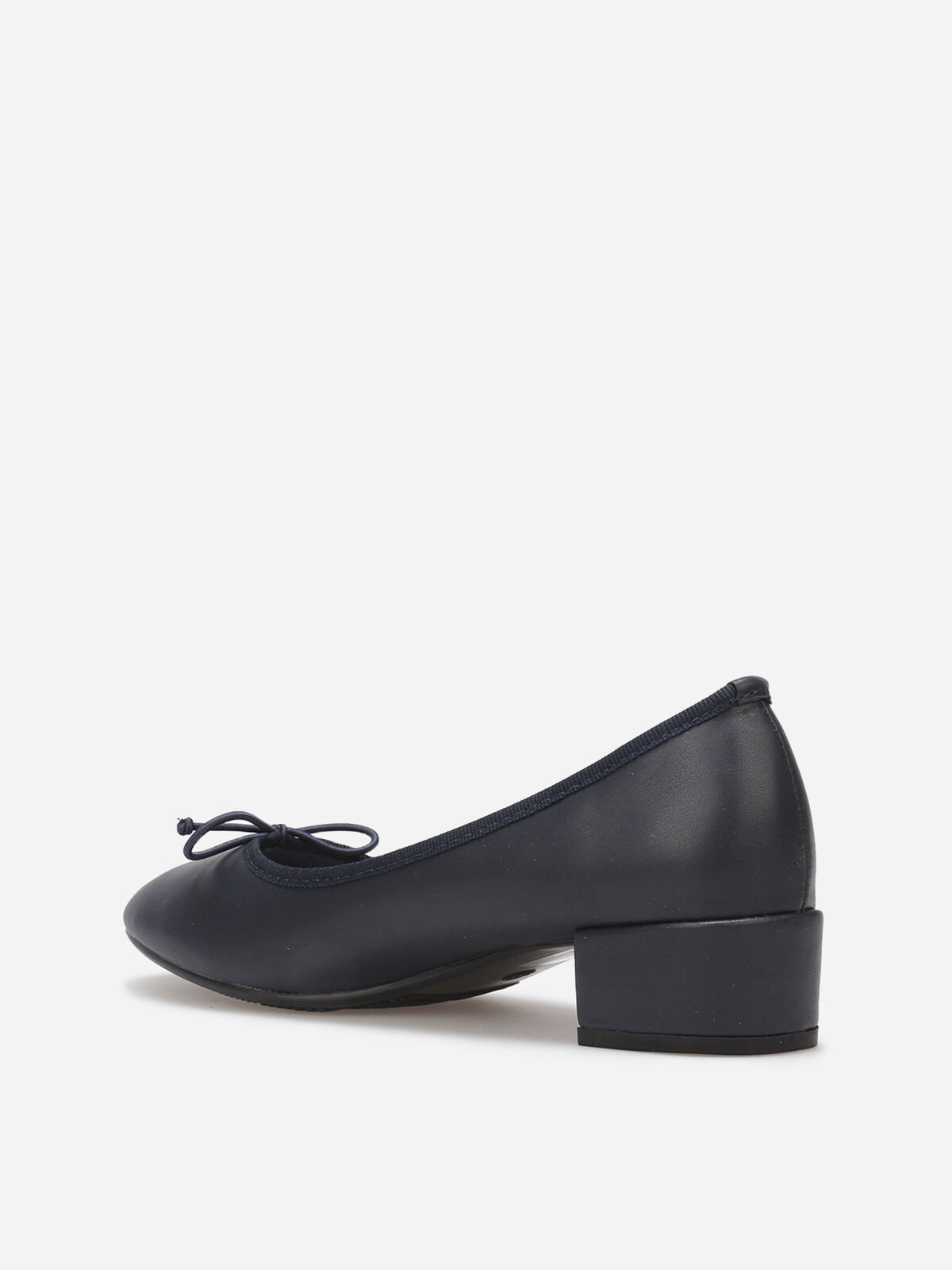 Ballerines à talon avec nœud- Bleu marine