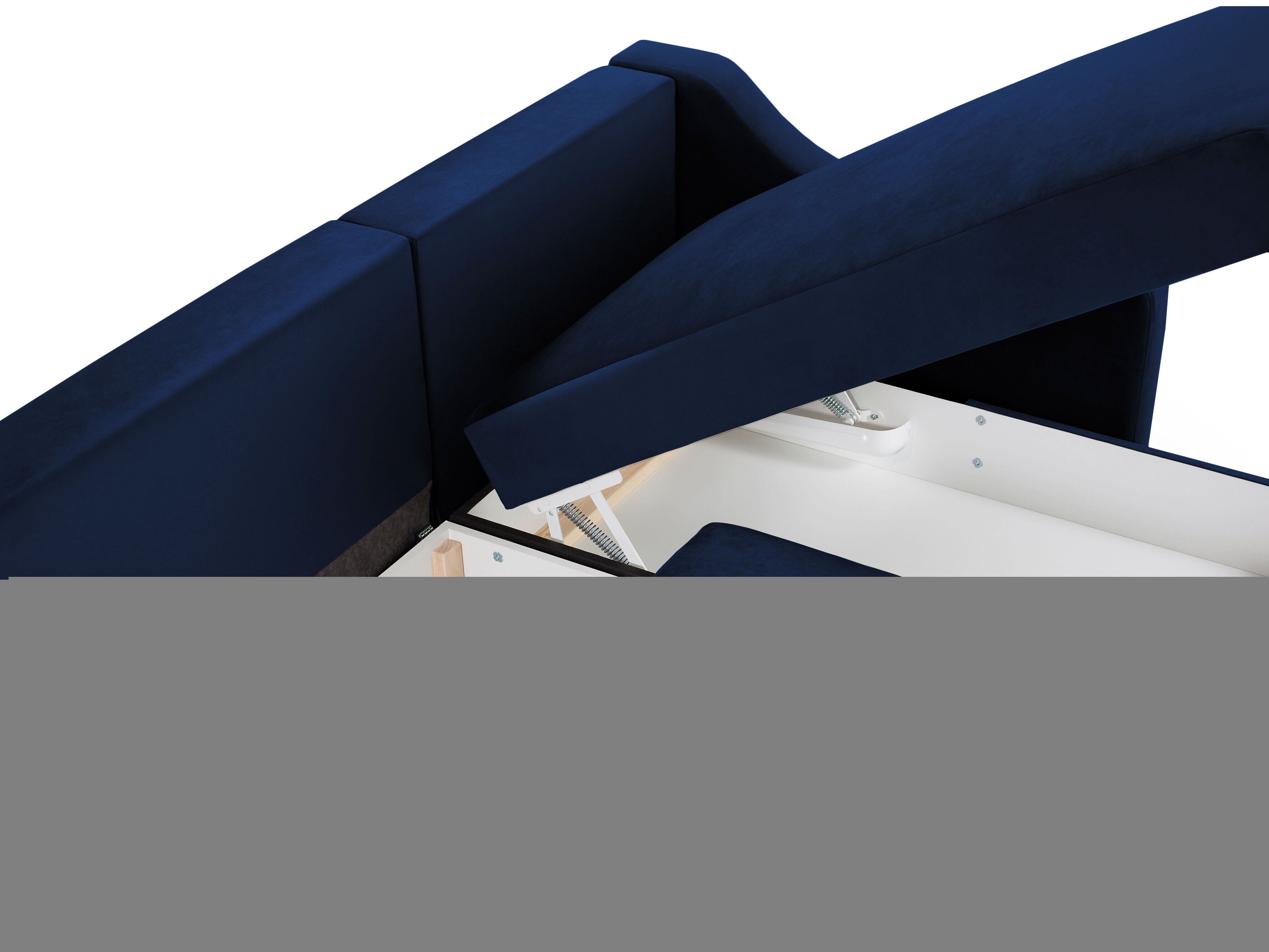 Mazzini Sofas Canapé d'angle Réversible Convertible avec Coffre en Velours Freesia bleu roi - 220x150x90 cm