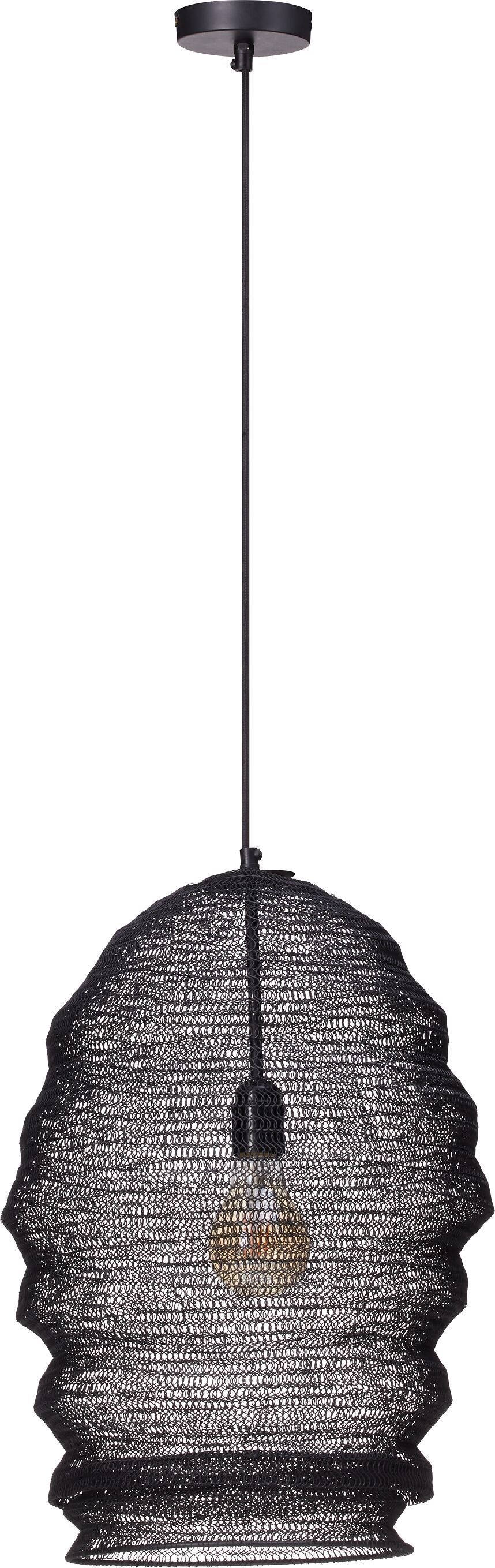 ROBERTO Hängeleuchte - Schwarz / B: 33.0 cm x T: 33.0 cm x H: 210.0 cm