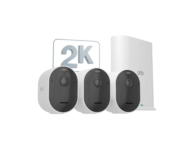 Arlo Pro 5 - Netværksovervågningskamera - udendørs, indendørs - vejrbestandig - farve (Dag/nat) - audio - trådløs - WiFi (pakke med 3)