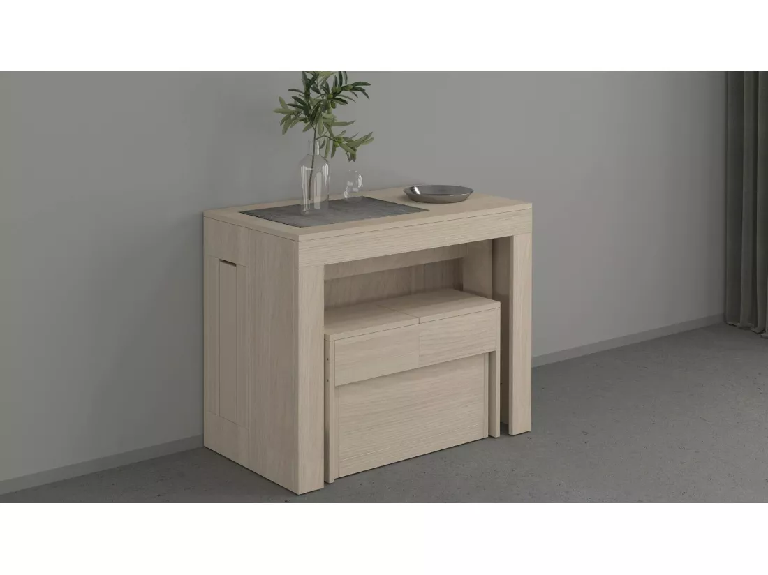 Banc Dollocol, Siège pour table à manger, Banc simple extensible, 290x25h45 cm, Olmo