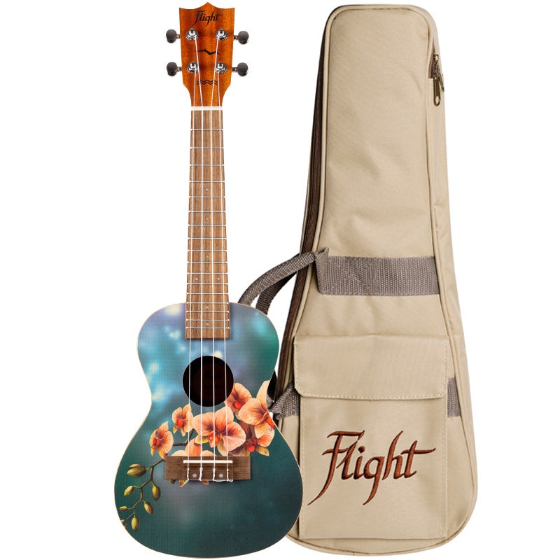 Flight Art Series AUC-33 Orchid concert ukelele met gigbag
