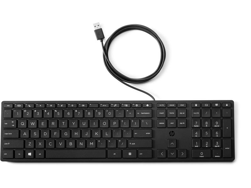 HP Tastatur 320K Business-Tastatur für den täglichen Einsatz mit geräuschreduzierenden, flachen Tasten im klassischen Design