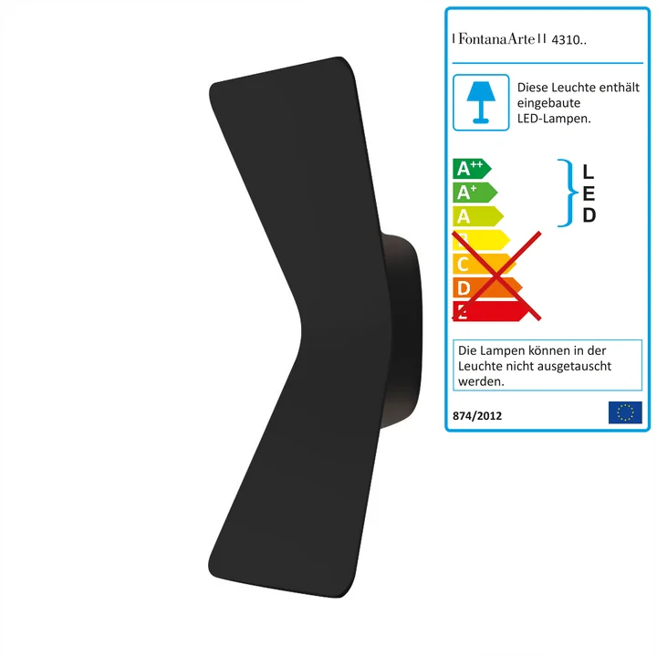 FontanaArte - Flex LED-Wandleuchte, schwarz