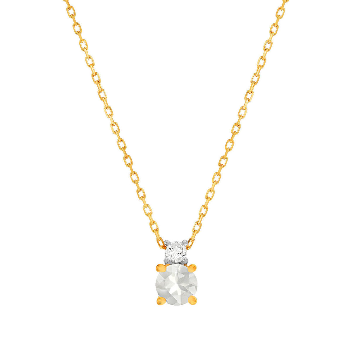 Collier or 375 jaune pierre de lune zirconia 45 cm
