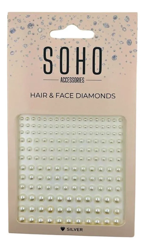 SOHO Hair & Face Diamonds Silver - 216 stk.