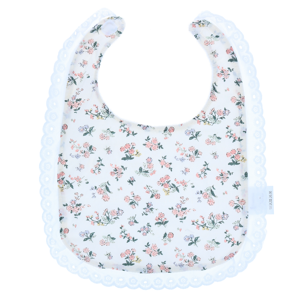 Bavoir dentelle fleurs roses Le petit Souk
