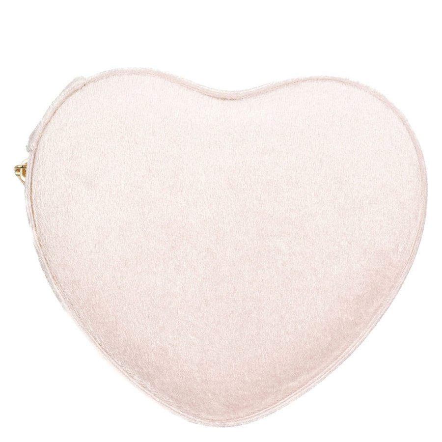 DARK Velvet Heart Jewellery Box Sparkled Pale Rose
