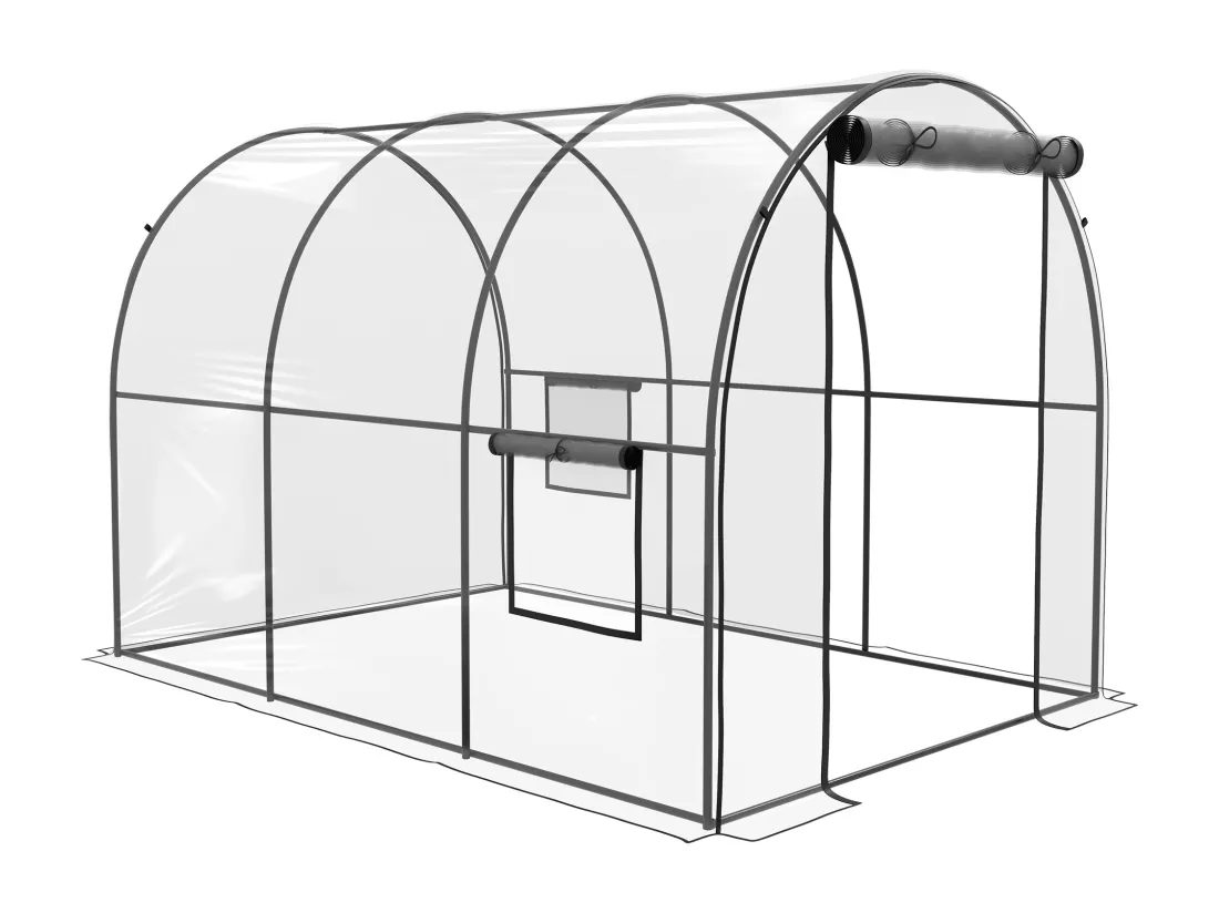 Serre tunnel serre à tomates surface sol 6 m² 3L x 2l x 2H m