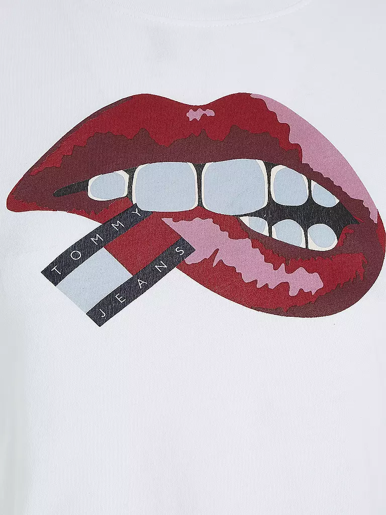 TOMMY JEANS T-Shirt Cropped Fit weiss