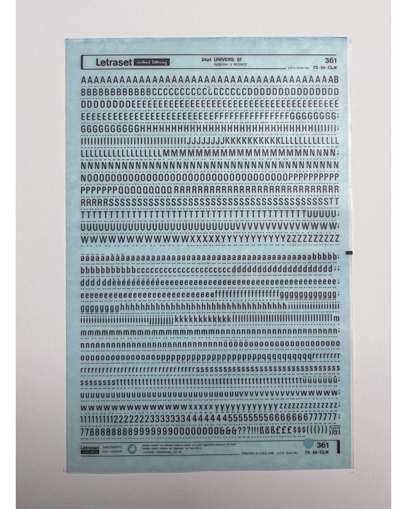 Letraset 361 - UNIVERS 57 -24pt