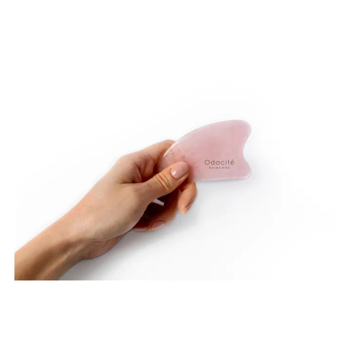 Odacité Gua Sha en Quartz rose