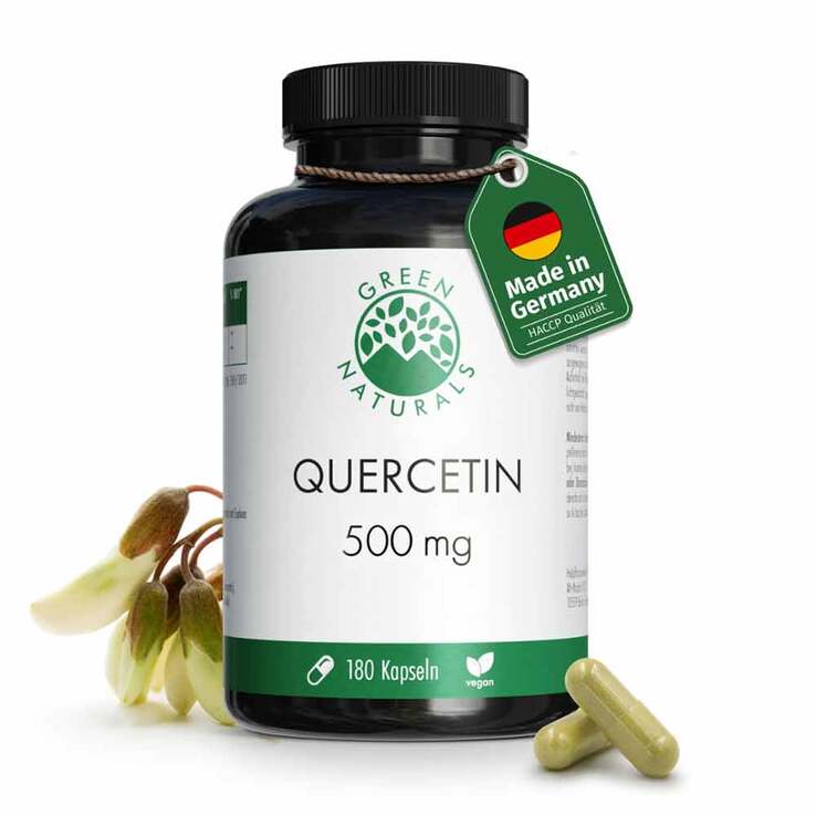 Green Naturals Quercetin 500 mg hochdosiert Kapseln , 180 St