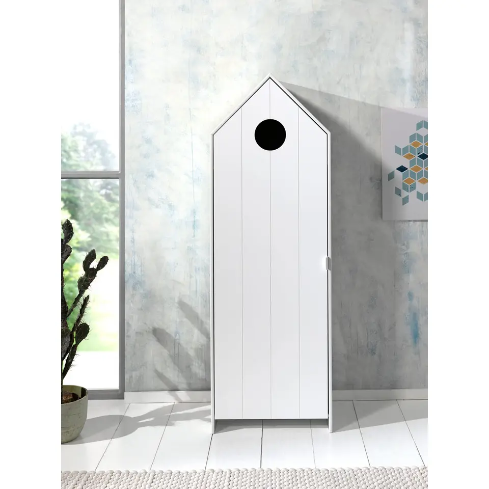 Vipack kledingkast Casimi 1 deurs - wit - 171,5x57,6x37 cm