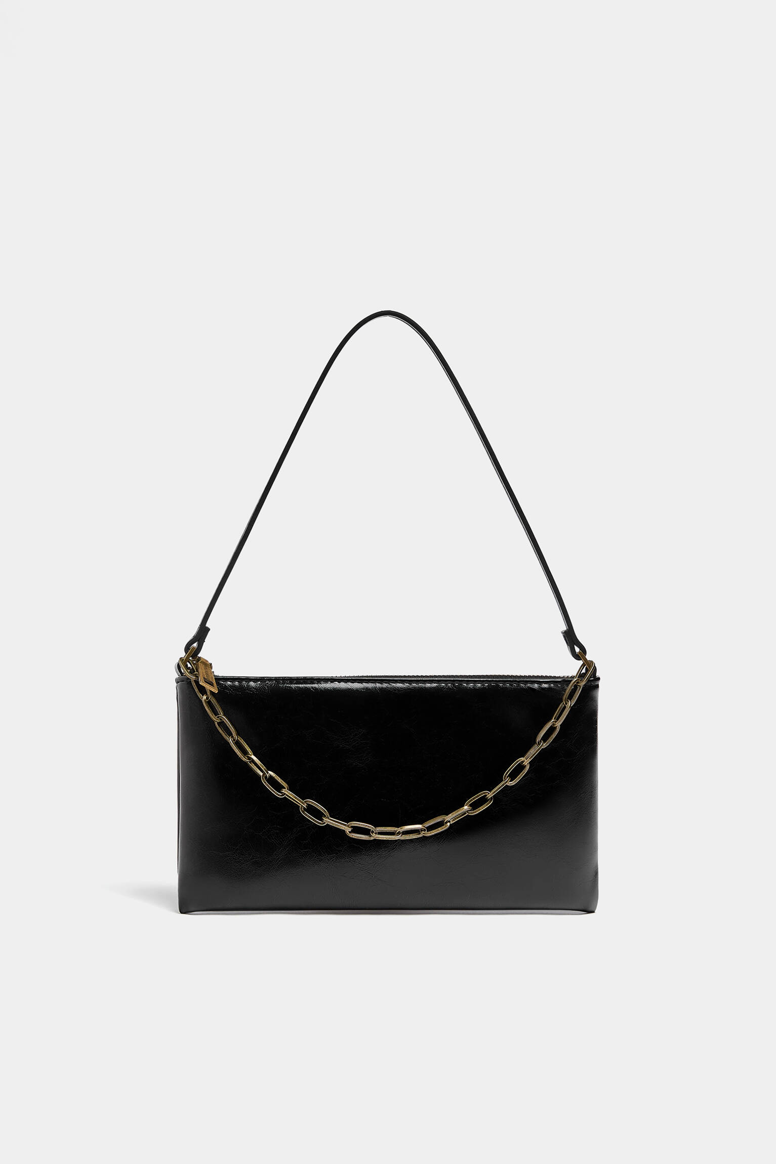 Bolsa de ombro com corrente - preta