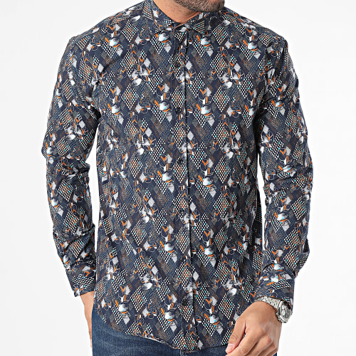 Chemise Manches Longues Bleu Marine