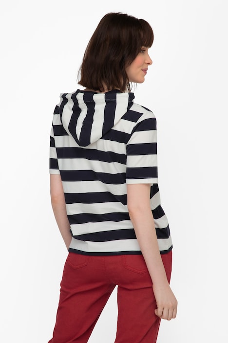 T-Shirt, Ringel, Statement, Halbarm