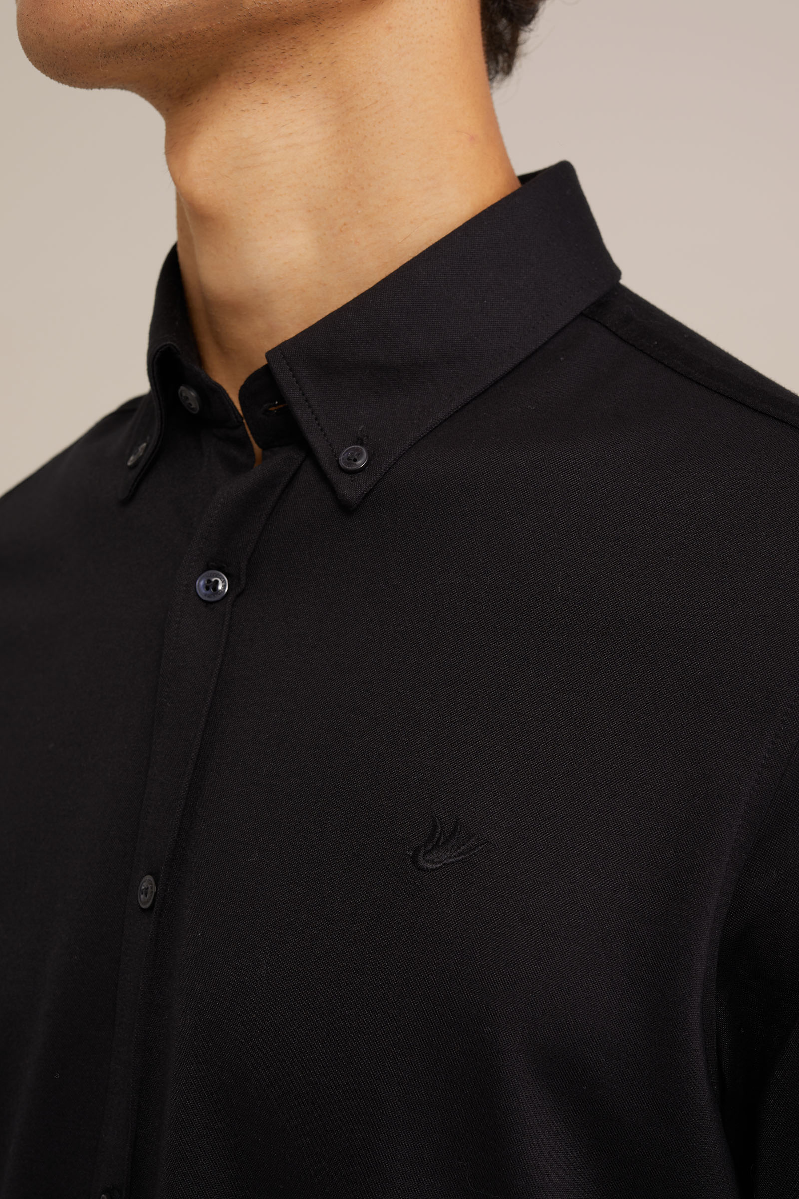 jersey overhemd met stretch WE Fashion Zwart