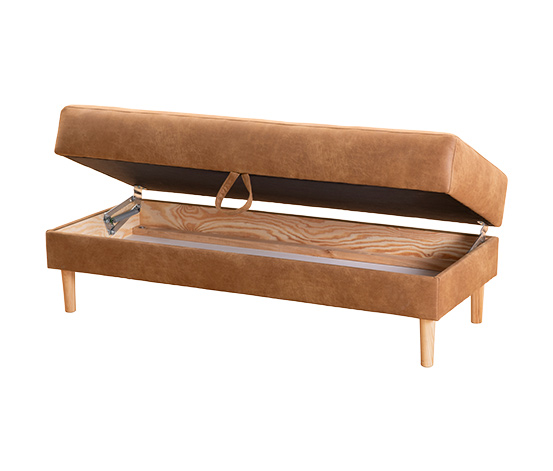 Federkern-Eckschlafsofa »Just Relax« mit Stauraumbank, cognac