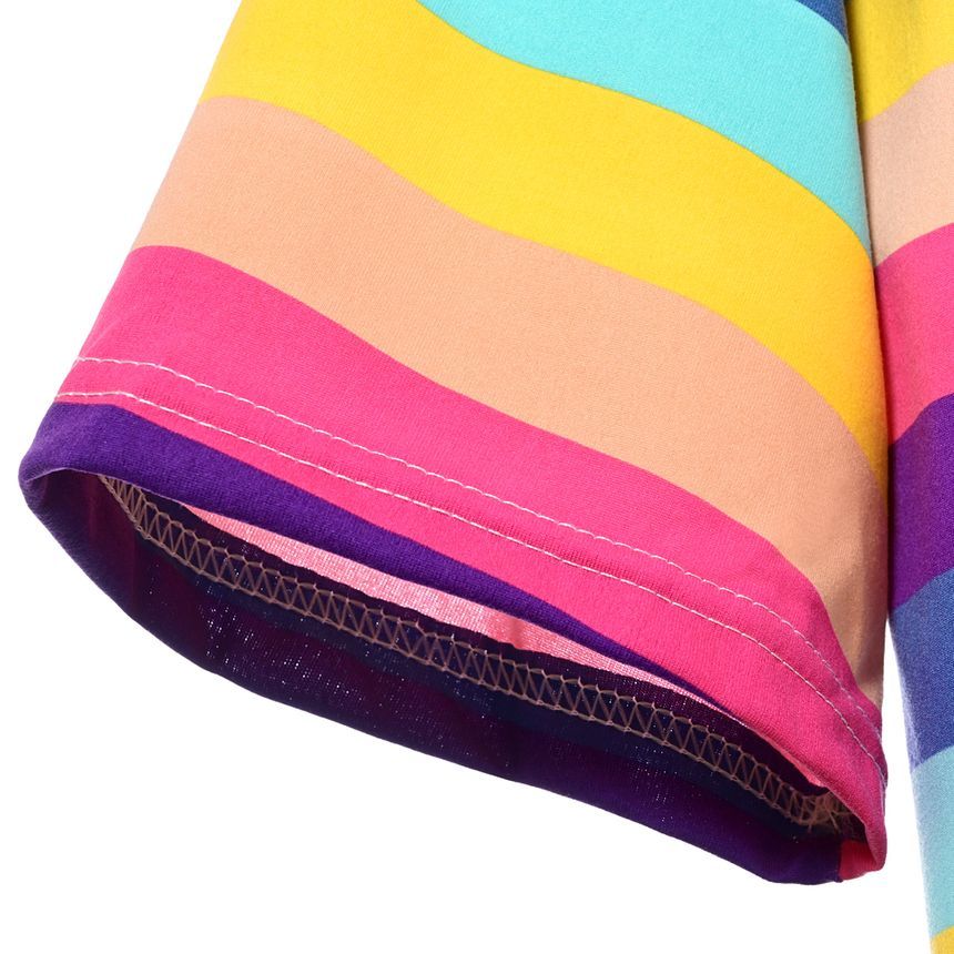 Edise - T-shirt met korte mouwen en regenboogstrepen