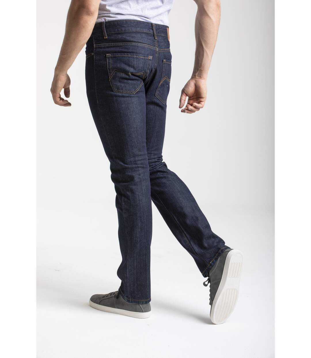 Jeans RL70 coupe droite confort coton brut MARINE