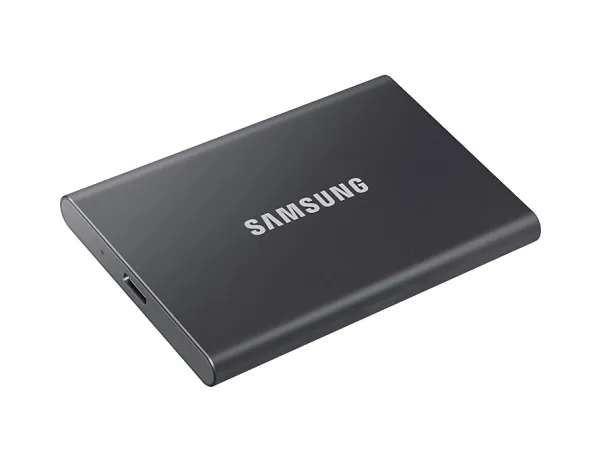 Samsung T7 MU-PC2T0T - SSD - krypteret - 2 TB - ekstern (bærbar) - USB 3.2 Gen 2 (USB-C stikforbindelse) - 256-bit AES - titan grå