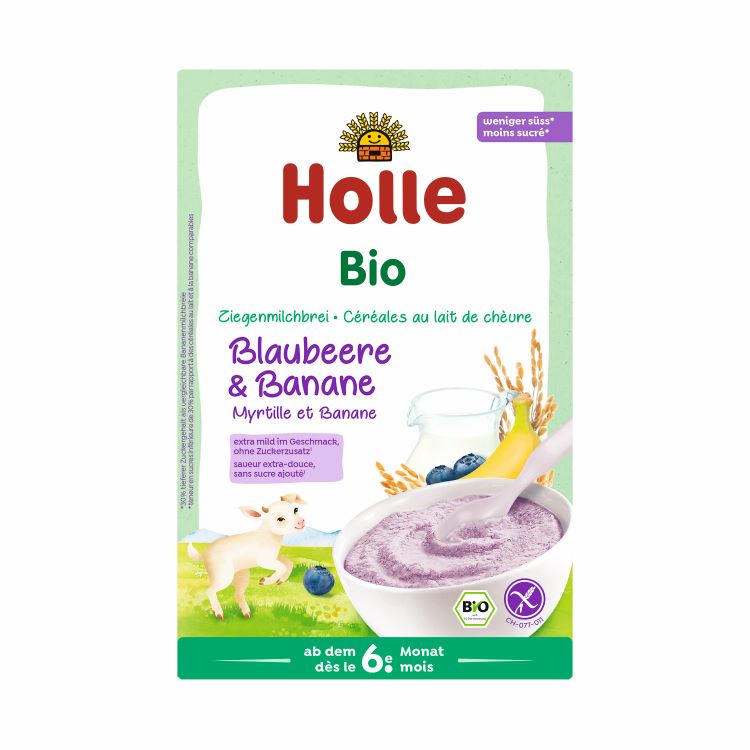 HOLLE Milchbrei aus Ziegenmilch<br>200 g, Blaubeere und Banane Bio