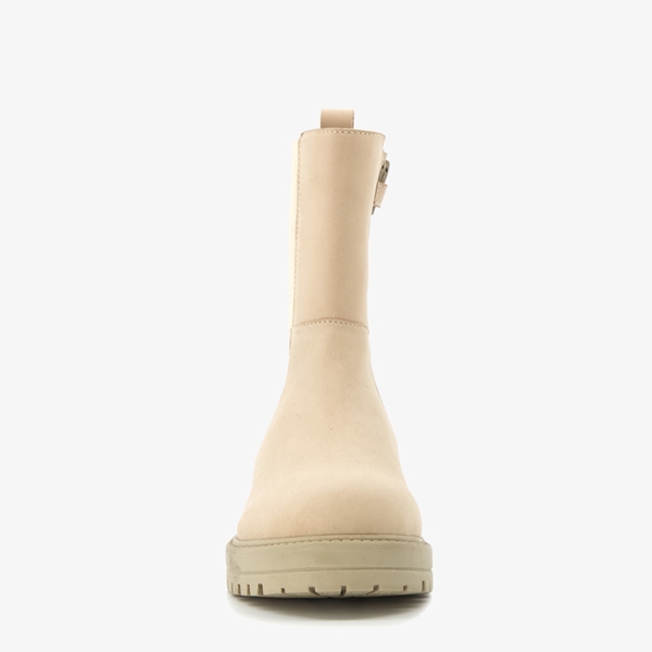 Groot leren meisjes Chelsea boots beige