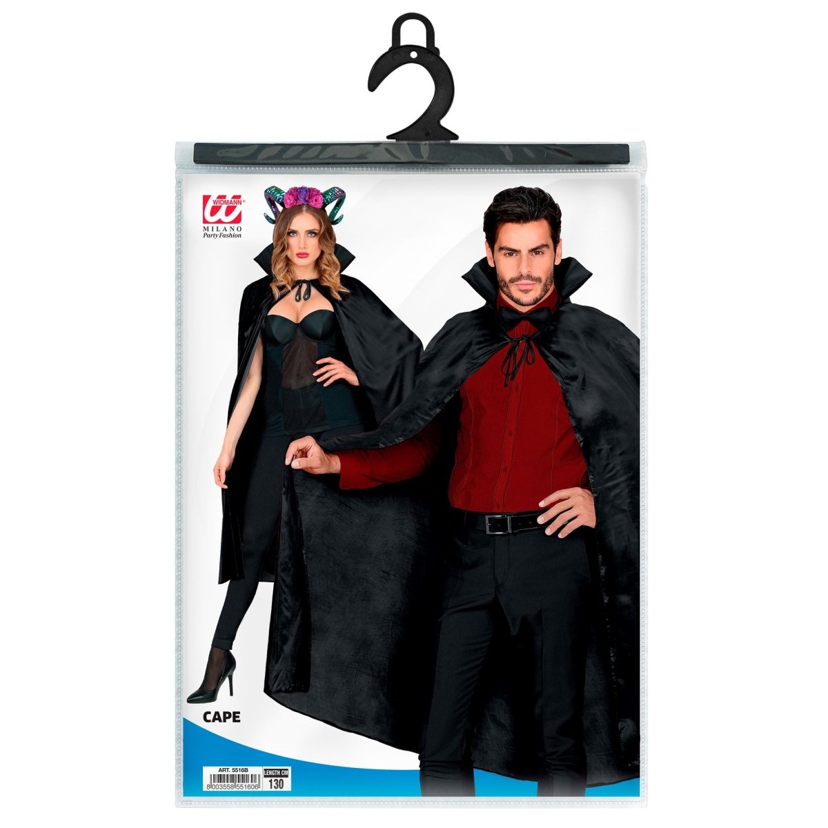 Halloween Cape Zwart 1,15m