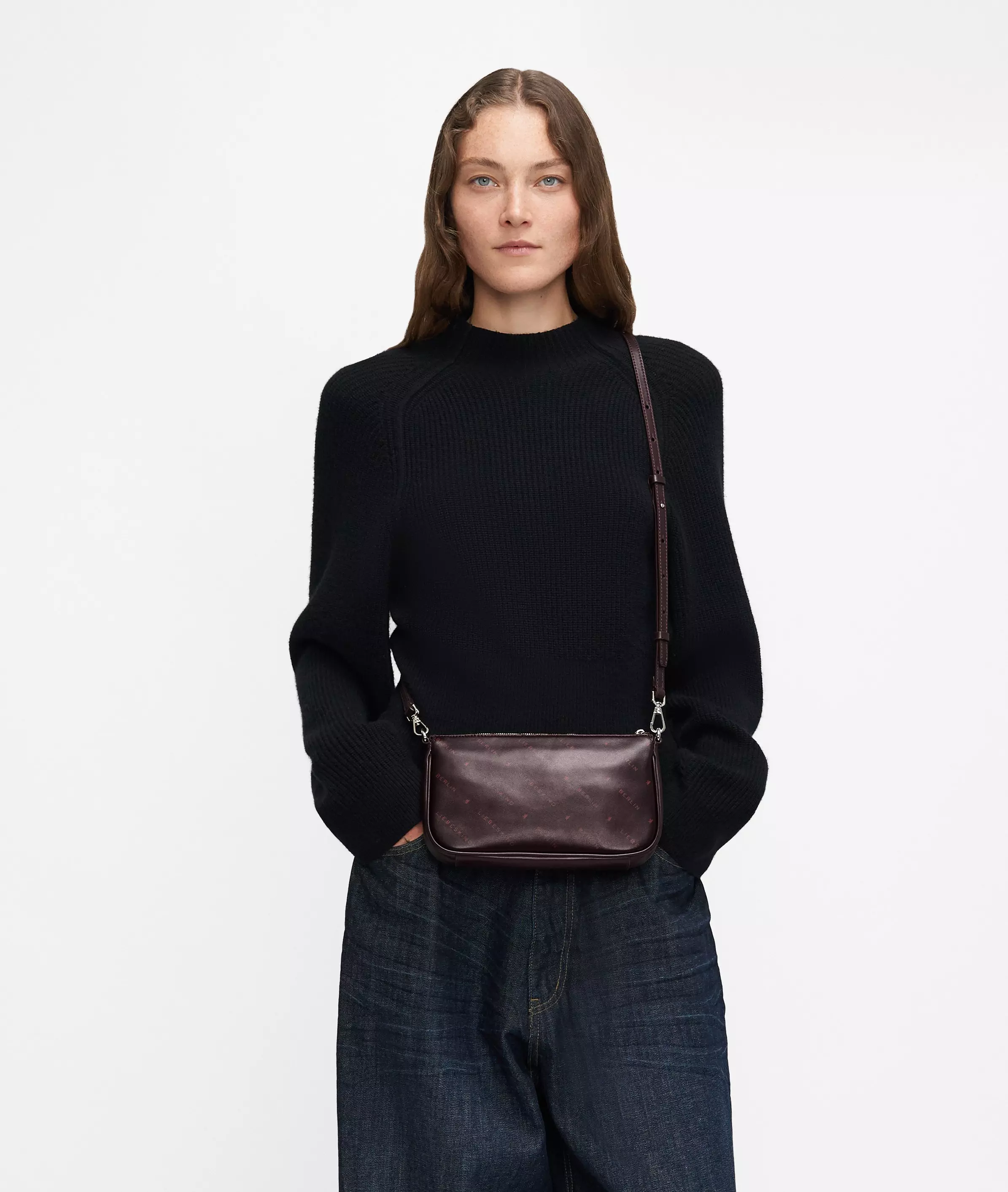Monogram Crossbody S Nappa leather shoulder bag with Liebeskind Berlin lettering