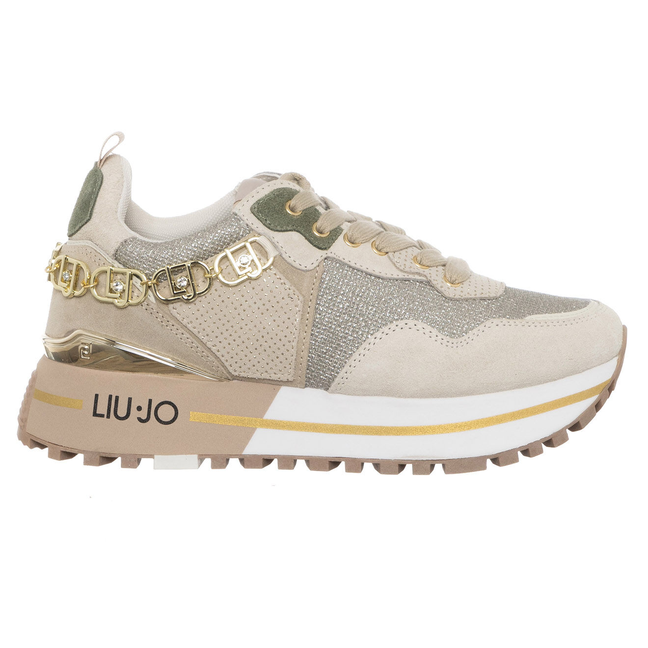 Liu-Jo Sneakers en Cuir Maxi beige/gris