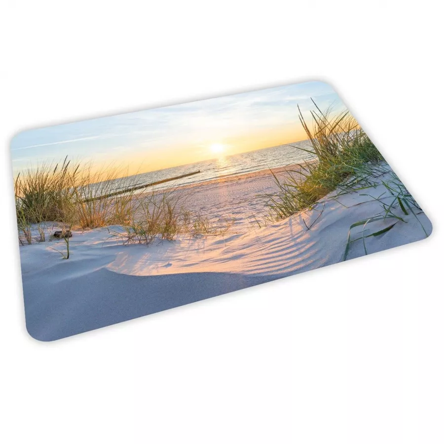 Nikima Platzset stabiles Vinyl Tischset Ostsee Meer Strand bunt