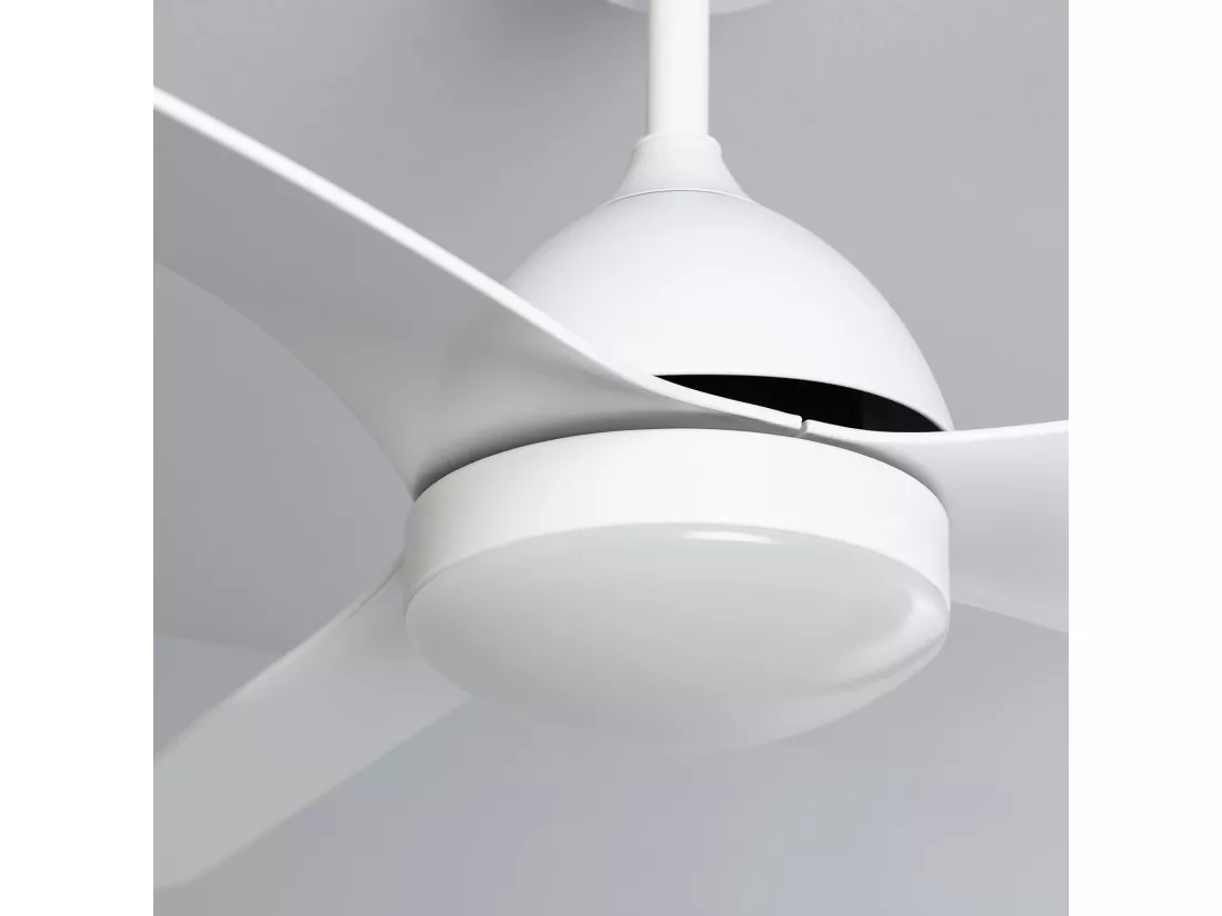 Ventilateur de Plafond Silencieux Woolworth Blanc 127cm Moteur DC Télécommande Avec lumière