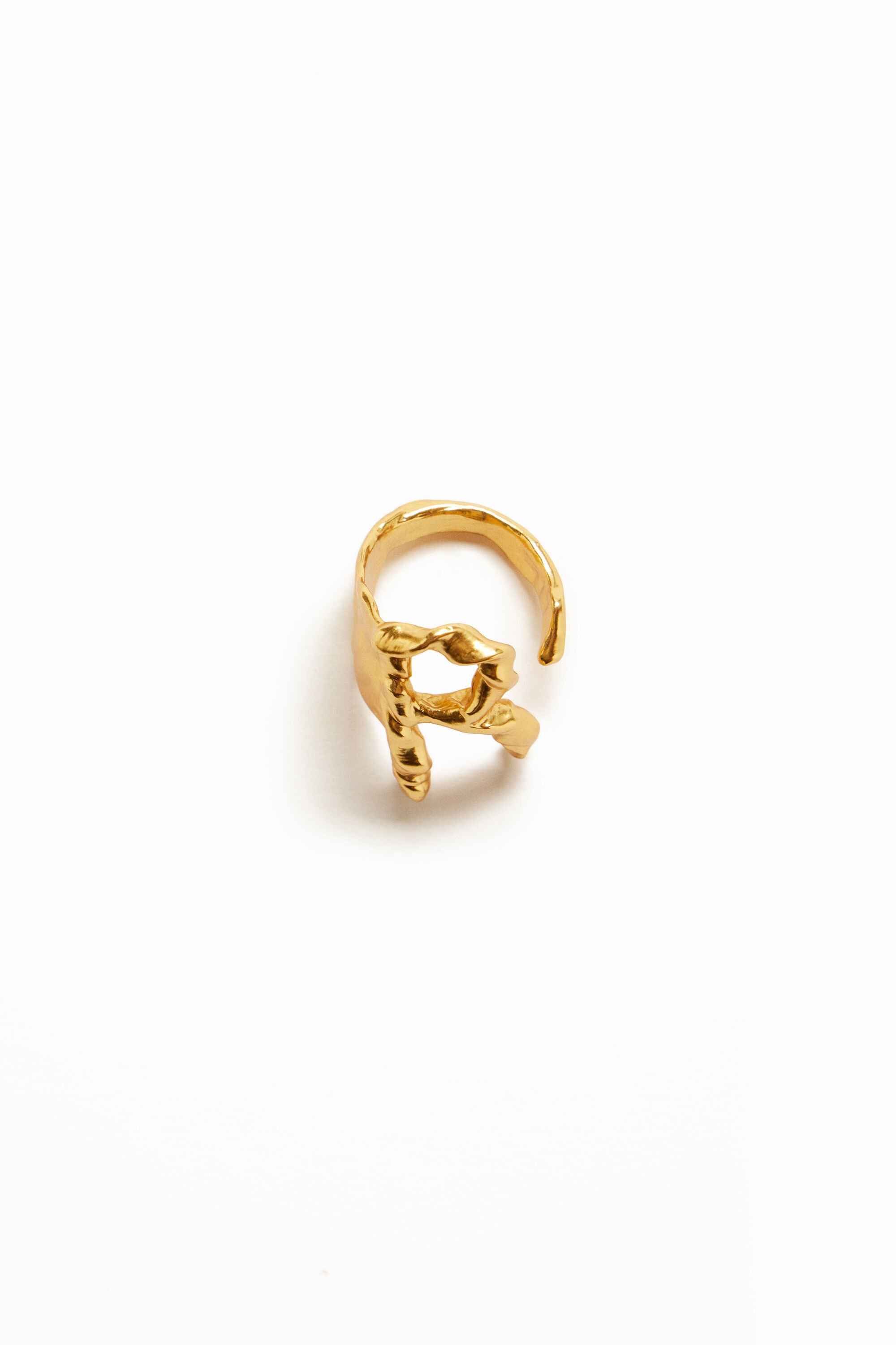 Bague lettre R plaquée or Zalio