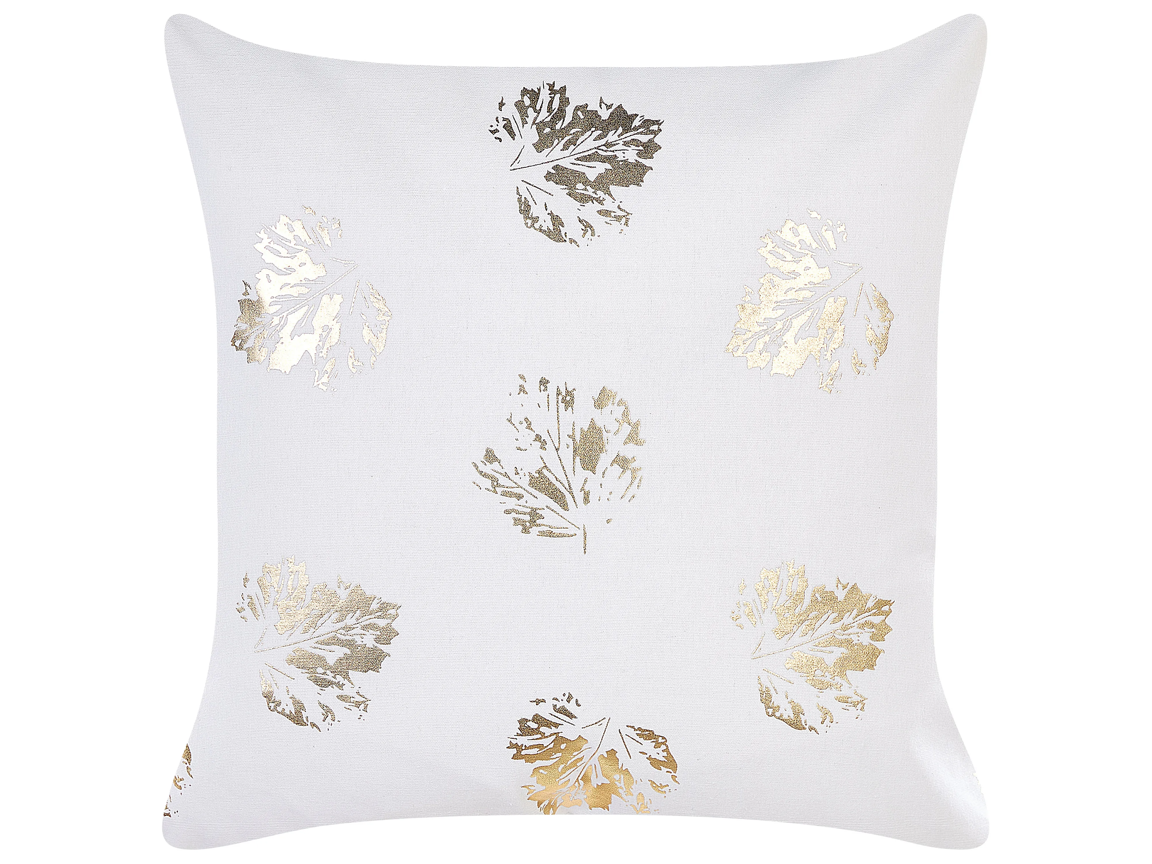 Set van 2 sierkussens GOLDENROD Fluweel 45 x 45 cm Wit bladpatroon