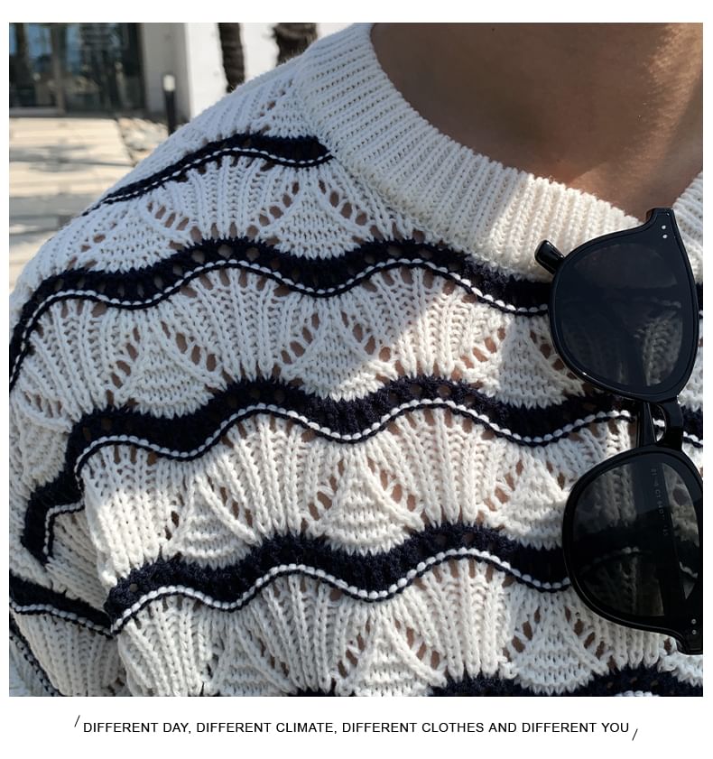 GRAYCIOUS - Gebreide top met korte mouwen en ronde hals