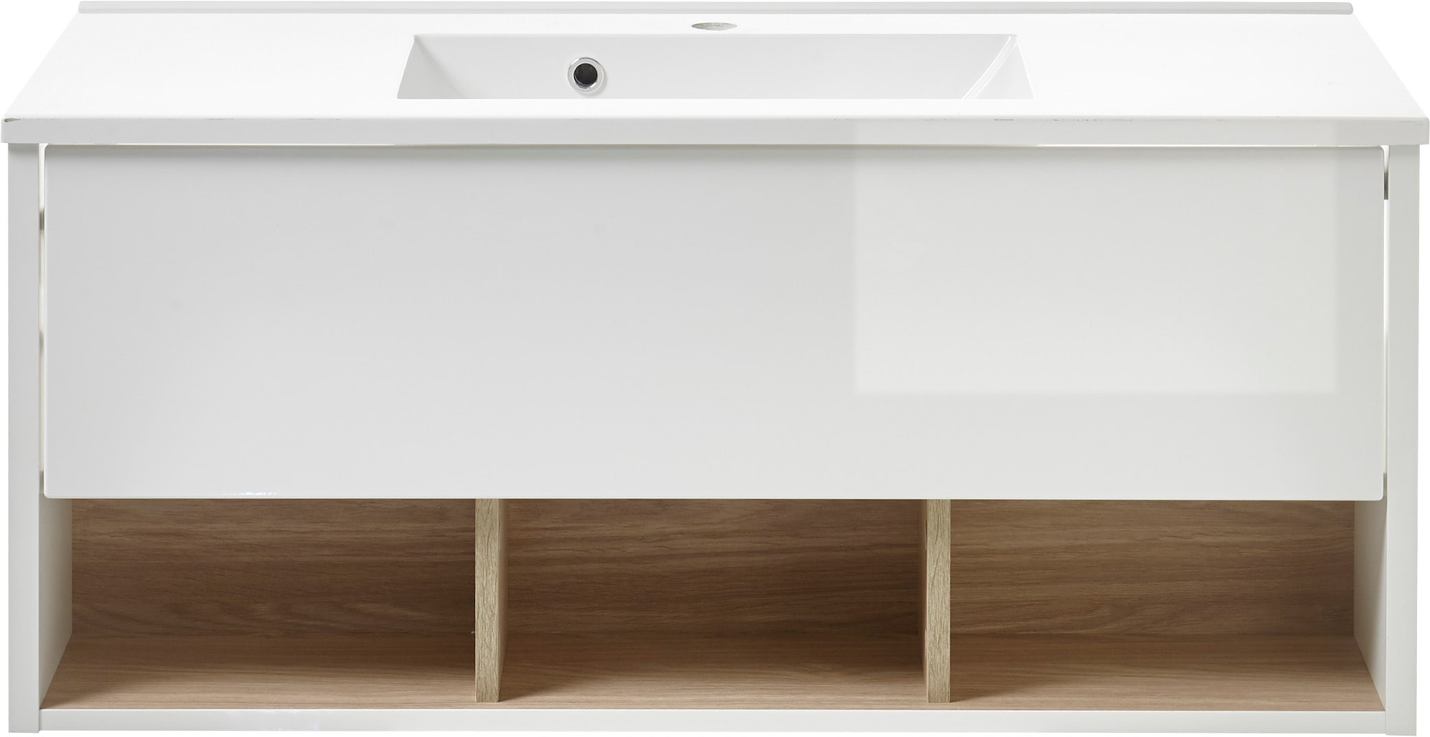 PLACES OF STYLE Waschtisch »Studio Line, Waschtisch inkl. Waschbecken, modernes Design« in zwei Farben verfügbar, ausreichend Stauraum