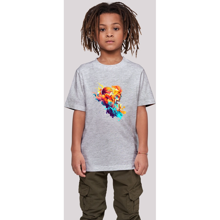 F4NT4STIC T-Shirt Basketball Sport Player UNISEX heather grey