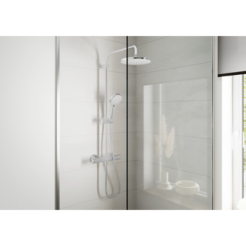 Hansgrohe regendoucheset Vernis Blend 200 met handdouche en thermostaatkraan 2 standen chroom  - hartafstand kraan 15 cm