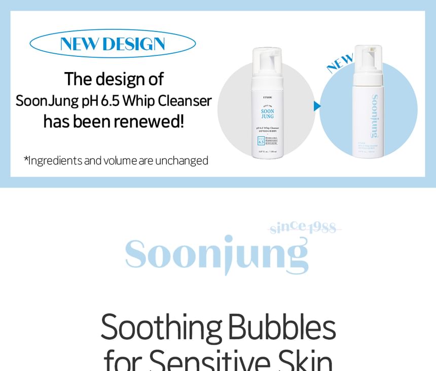 ETUDE - Soon Jung pH 6.5 Whip Cleanser Jumbo