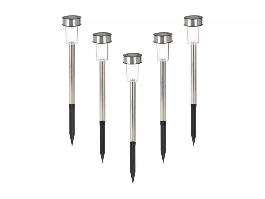 Well Home Set de 5 lampes solaires Ø4,6cm en inox