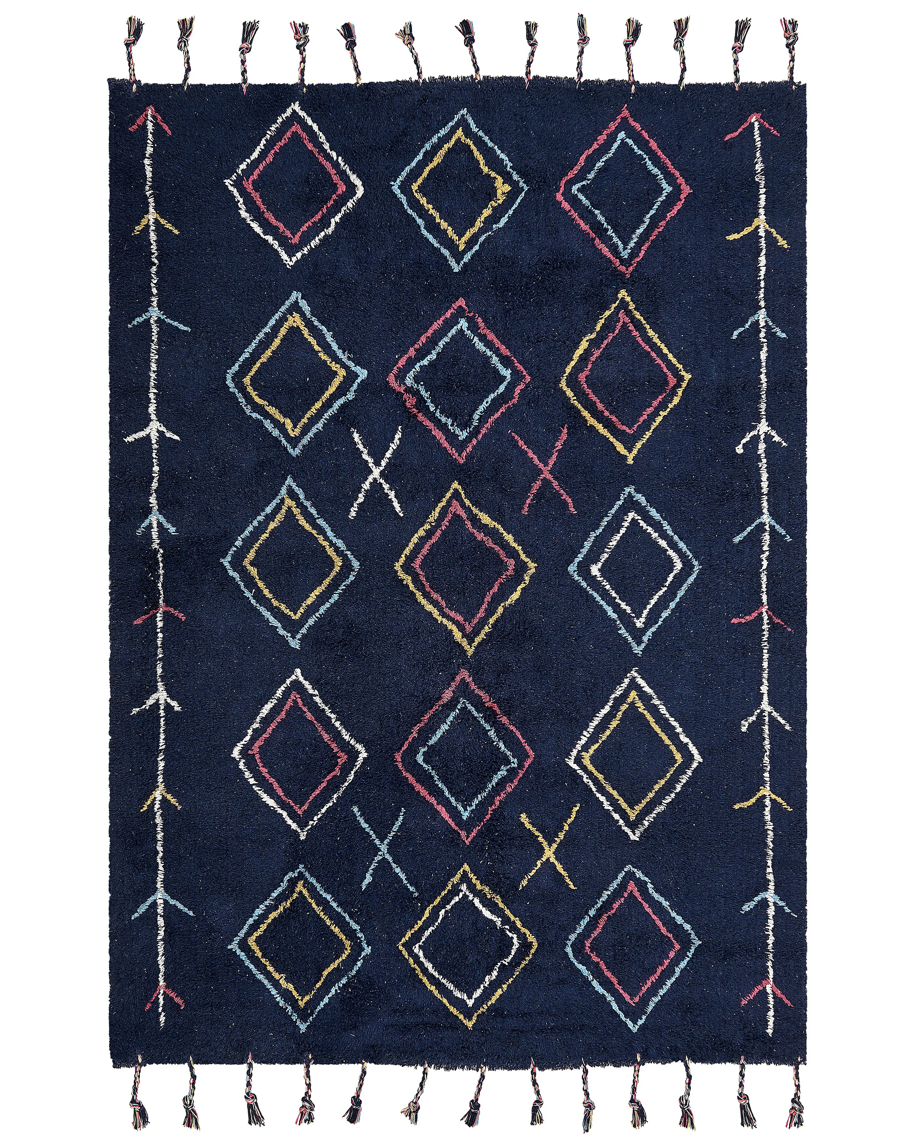 Vloerkleed CORUM Zwart 160 x 230 cm Katoen