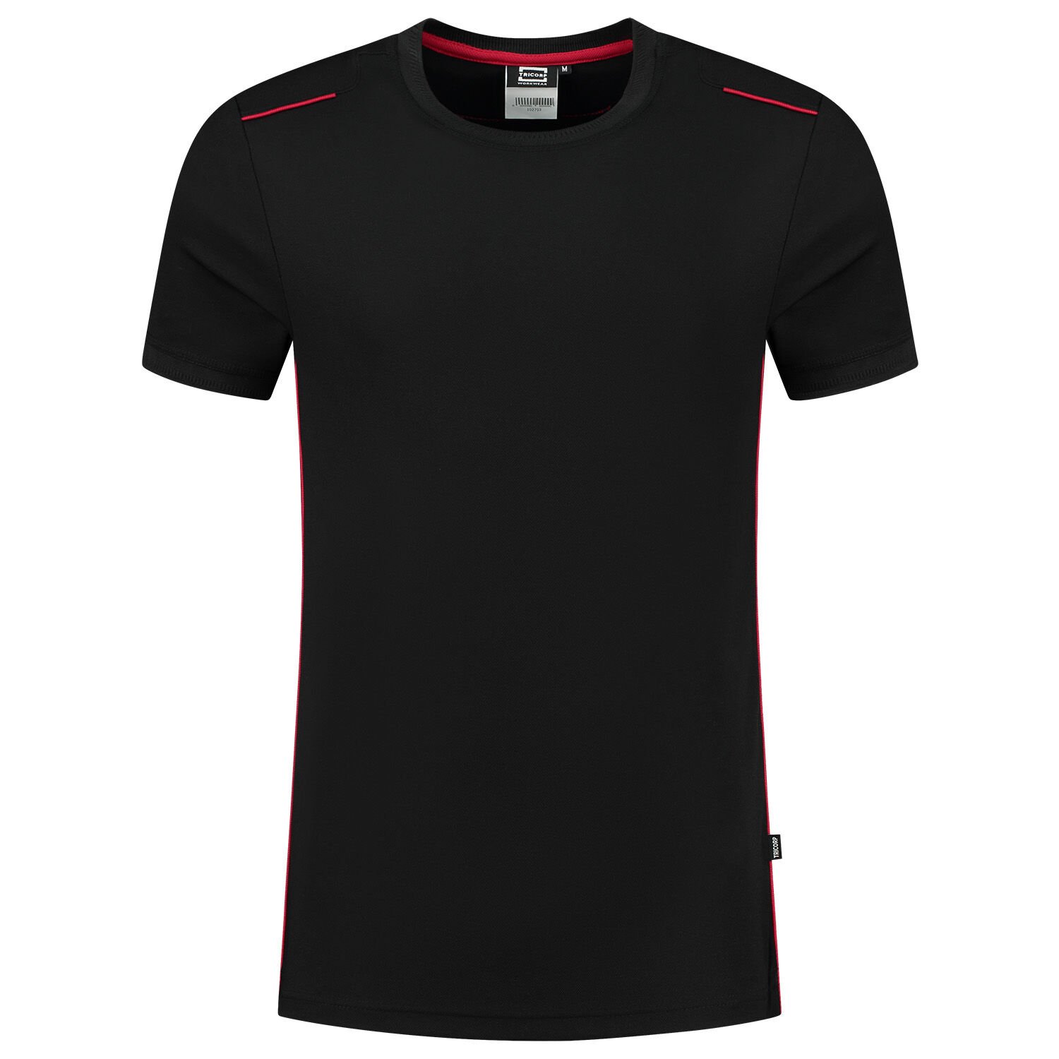 Tricorp Accent  102703 - T-shirt - Zwart/Rood - 3XL