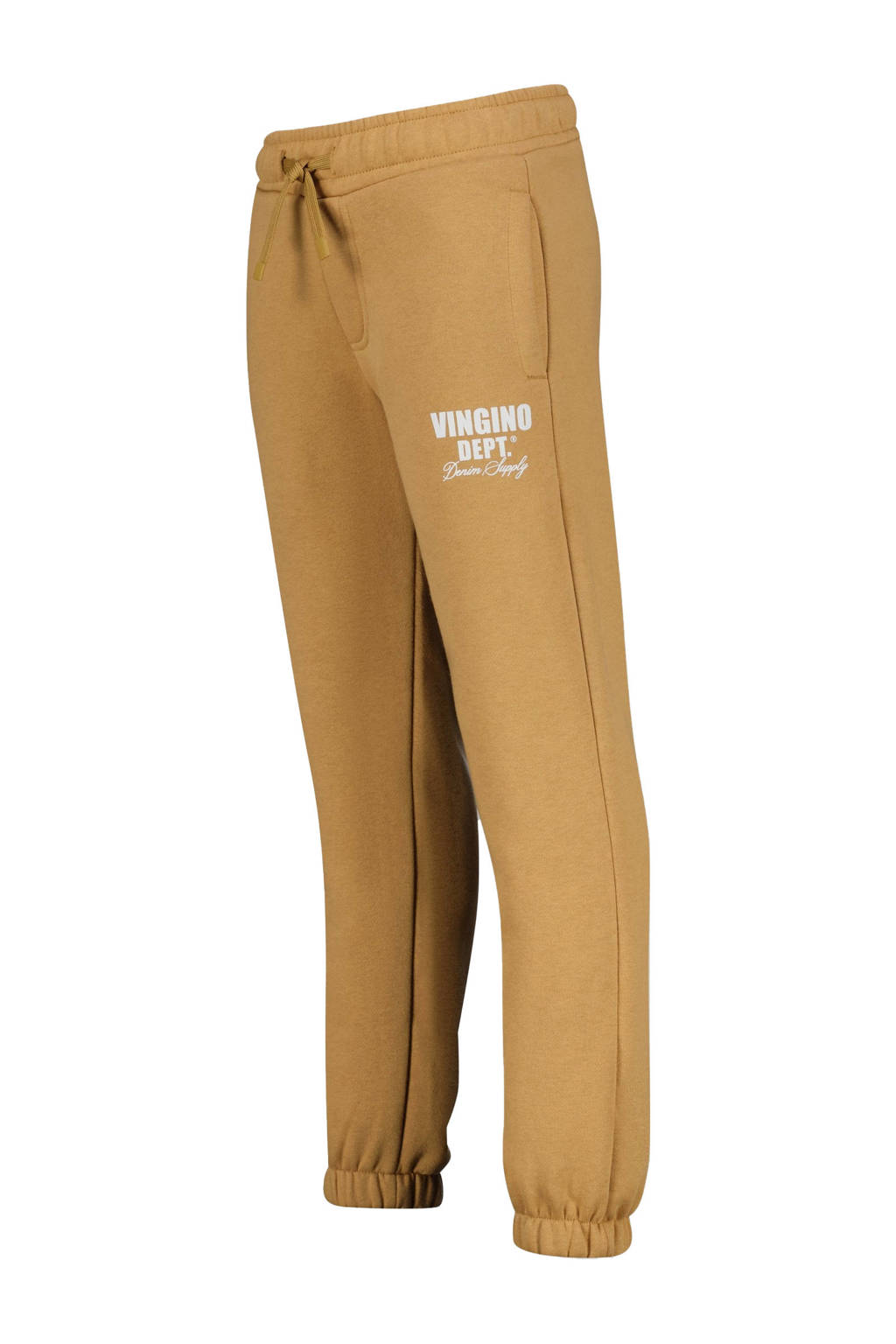 Vingino tapered fit joggingbroek Basic met printopdruk zand