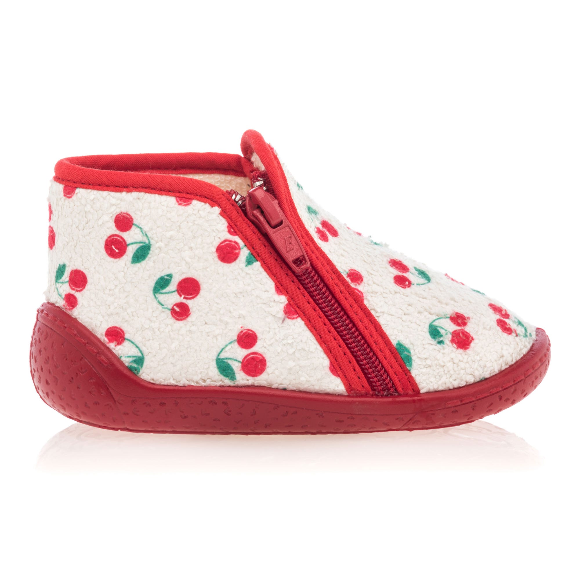 Pantoufles botillons zippés Bébé fille ecru