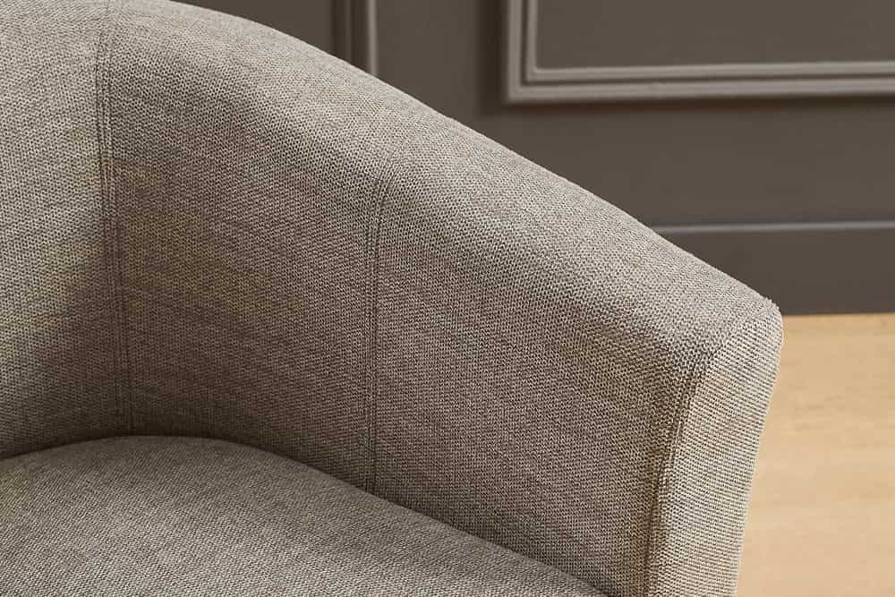 Design Lounge Sessel HEMINGWAY taupe Strukturstoff mit Armlehnen Cocktailsessel